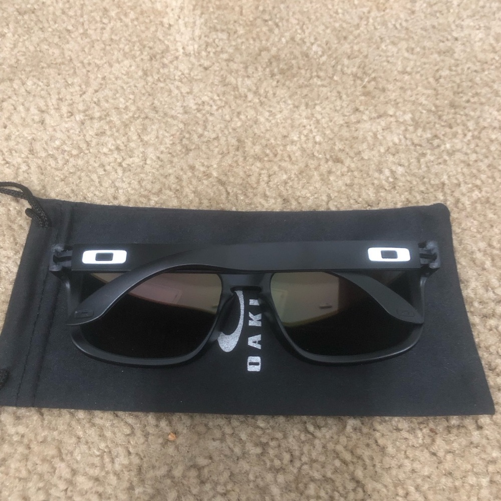 Oakley Holbrook Gold Reflective Sunglasses 9102 Matte Black - Picture 6 of 10